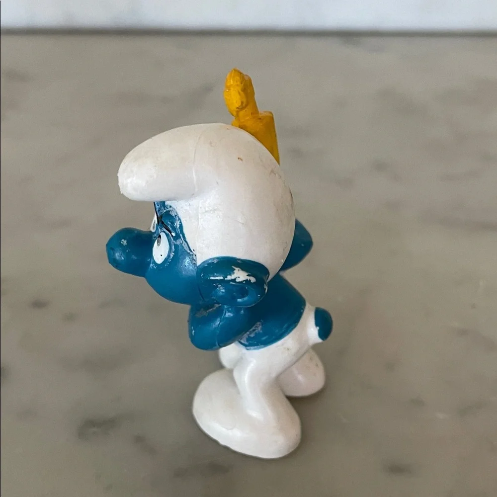 PEYO Smurfs Action Figures Vintage Set Push Puppet & Figure (2)